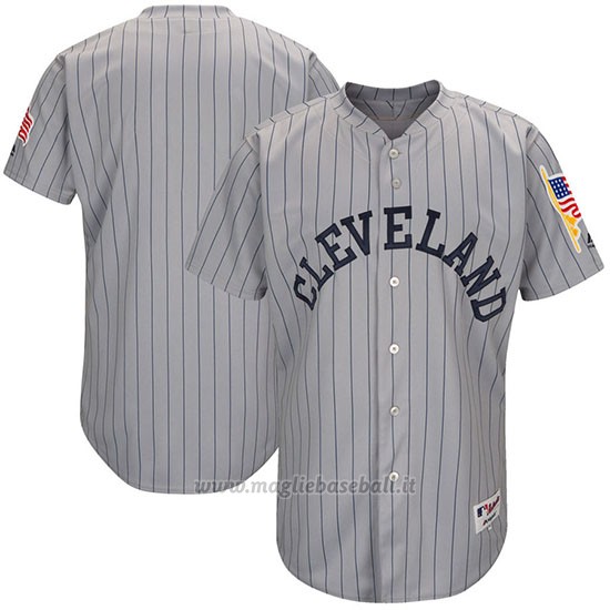 Maglia Baseball Uomo Cleveland Indians Grigio 1917 Turn Back The Clock